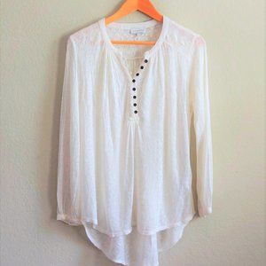 Lucky Brand Cream Long Sleeve Top Size M